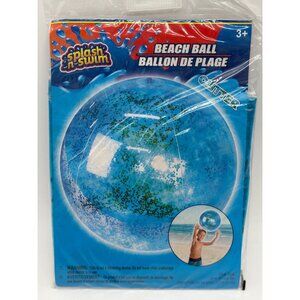 Splash N Swim Glitter Inflatable Beach Ball 20" Diameter For Ages 3+